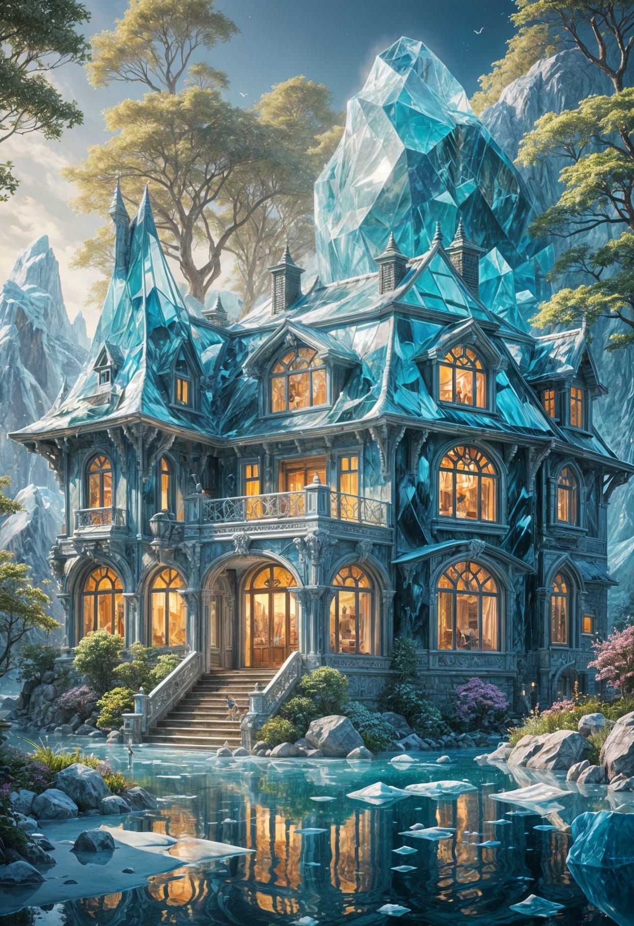 Ethereal Ice Palace in Crystal Splendor