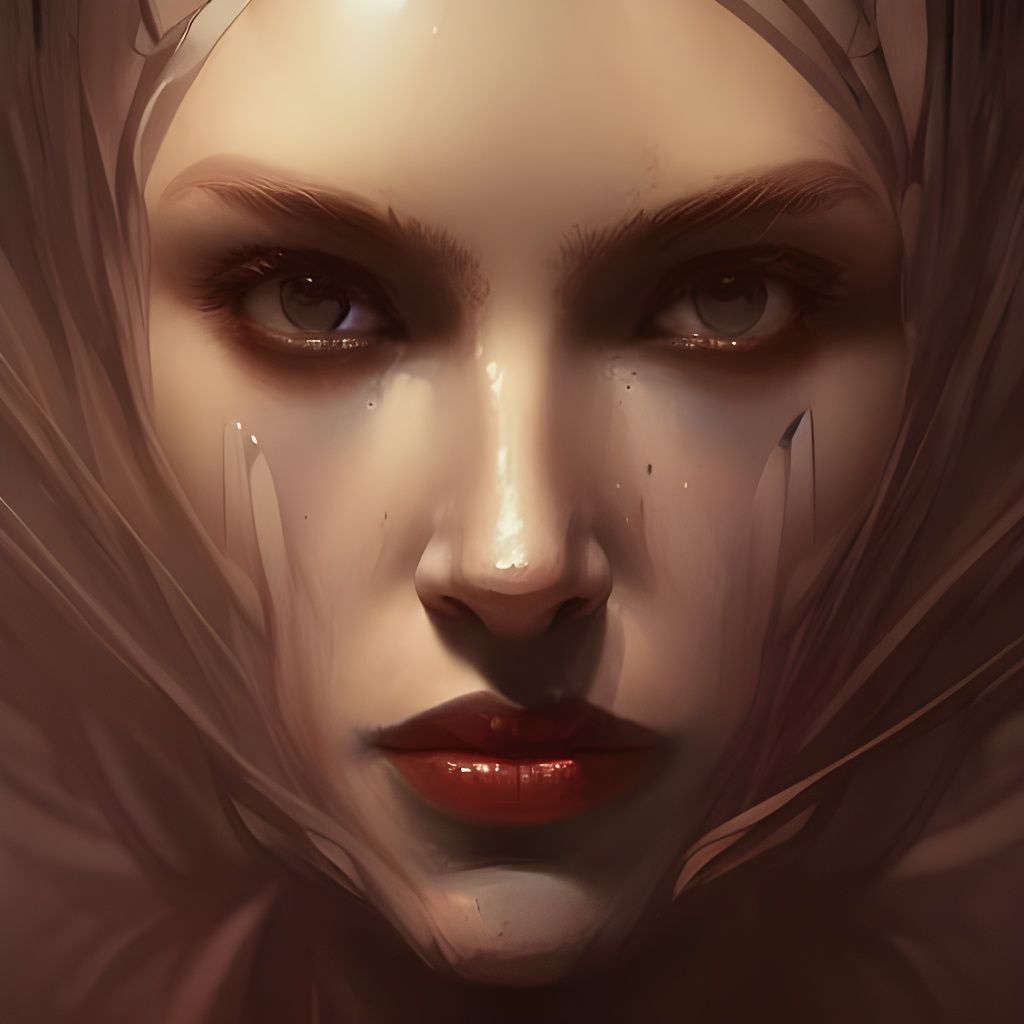 Detailed Banshee Portrait in Art Nouveau Style