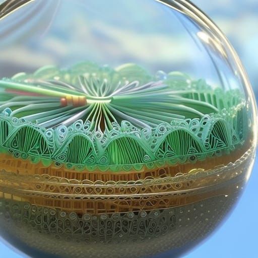 Quilled Beads in Glass Bowl: Studio Ghibli Anime