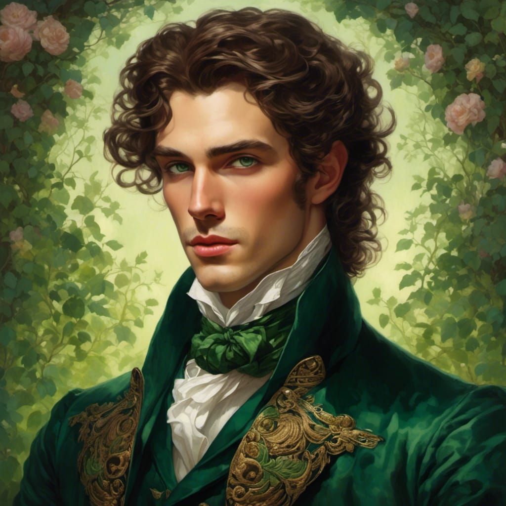 Victorian Man with Brown Hair in Hyperreal Style