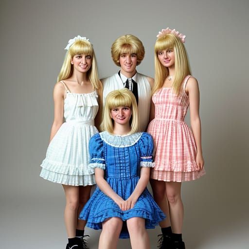 1990s Teenager Crossdresses for Family Photo