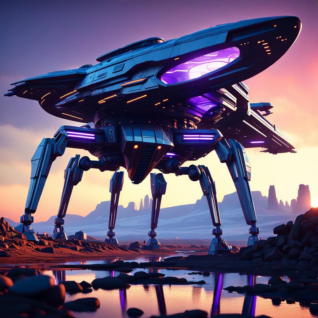 Epic Sci-Fi Starship Concept Art in 8K
