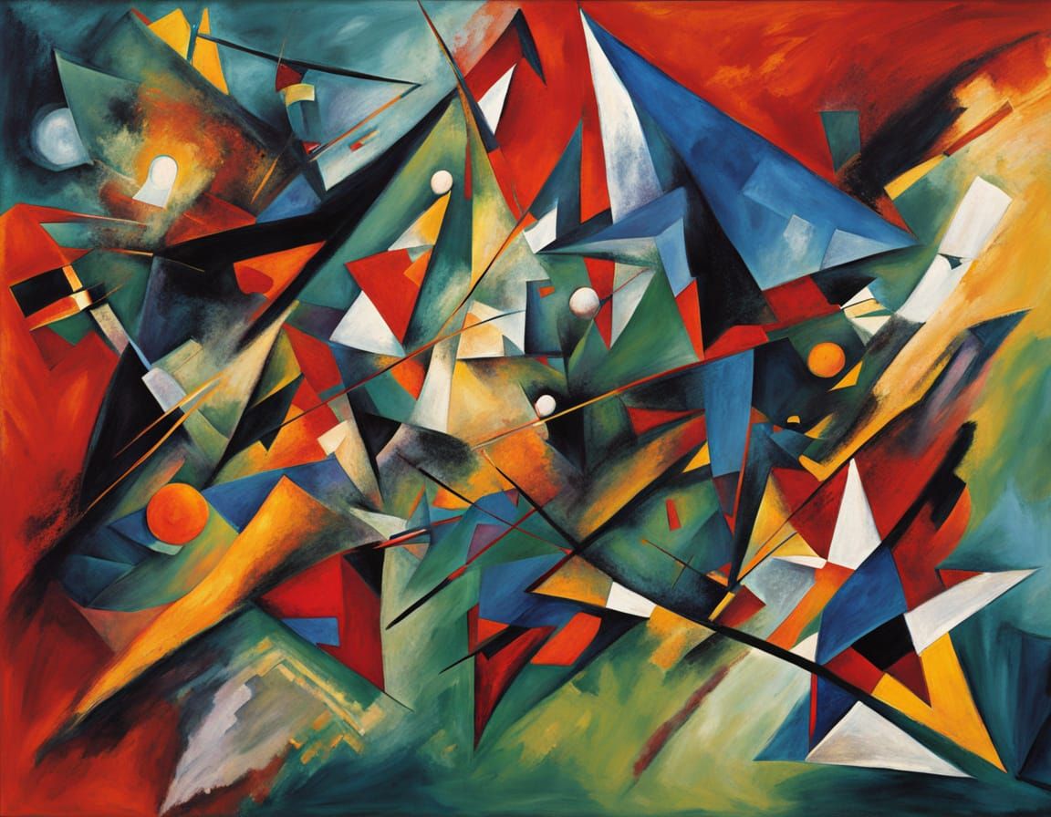 Chaotic Abstract Expressionist Composition in Oil