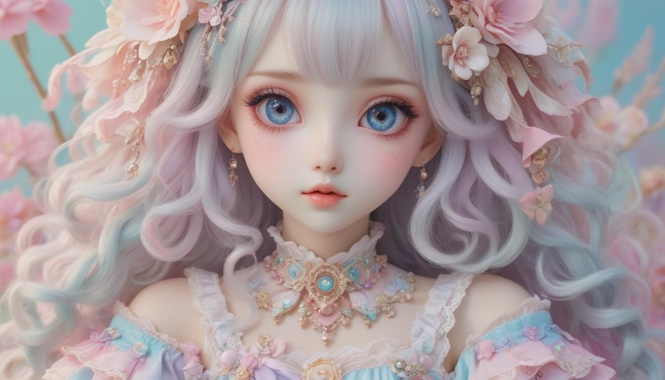 Kawaii Doll Portrait in Anime Style