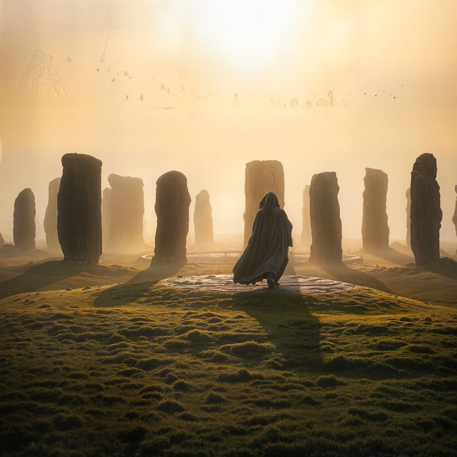 Mystical Stone Circle with Druid Ghosts