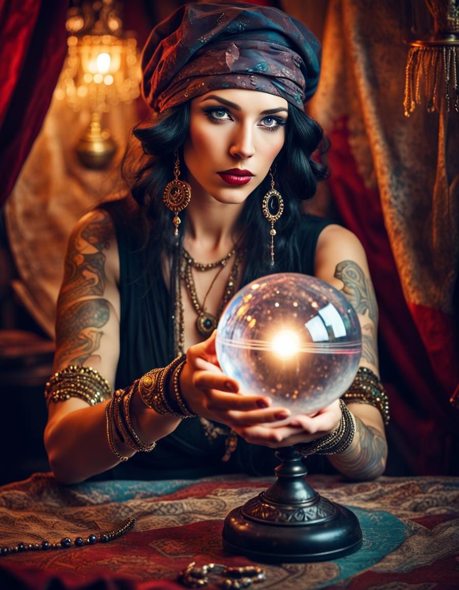 Gypsy Fortune Teller with Crystal Ball Metropolis