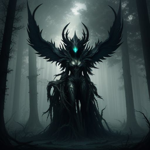 Siren Head in Desolate Forest Eerie Lighting