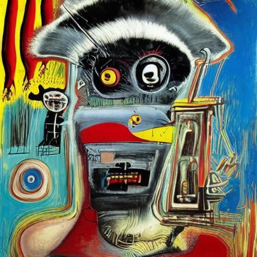 Tin Man in Surrealist Basquiat Style