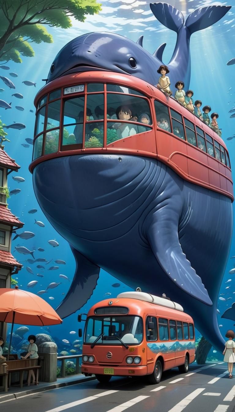 Studio Ghibli Inspired Whale Bus at Coral Reef