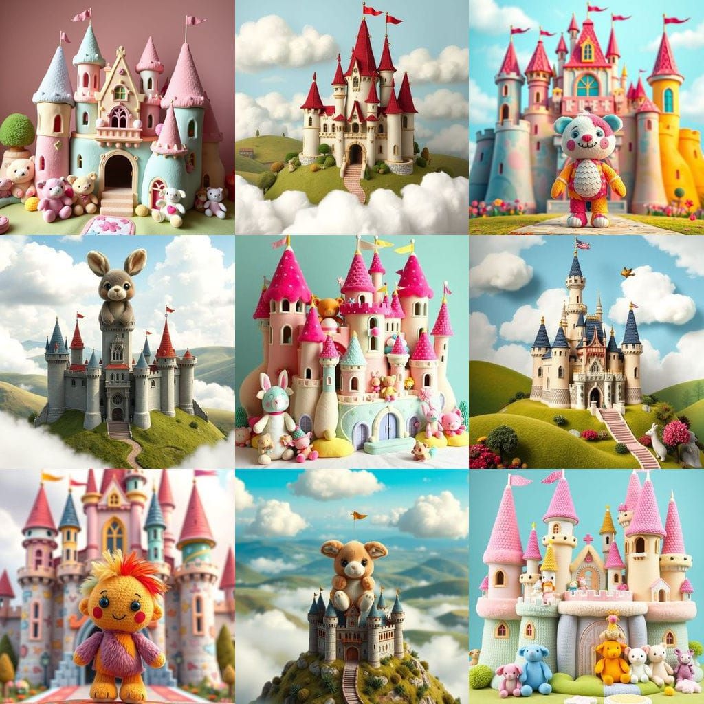 Whimsical Plushie Castle of Soft Toys