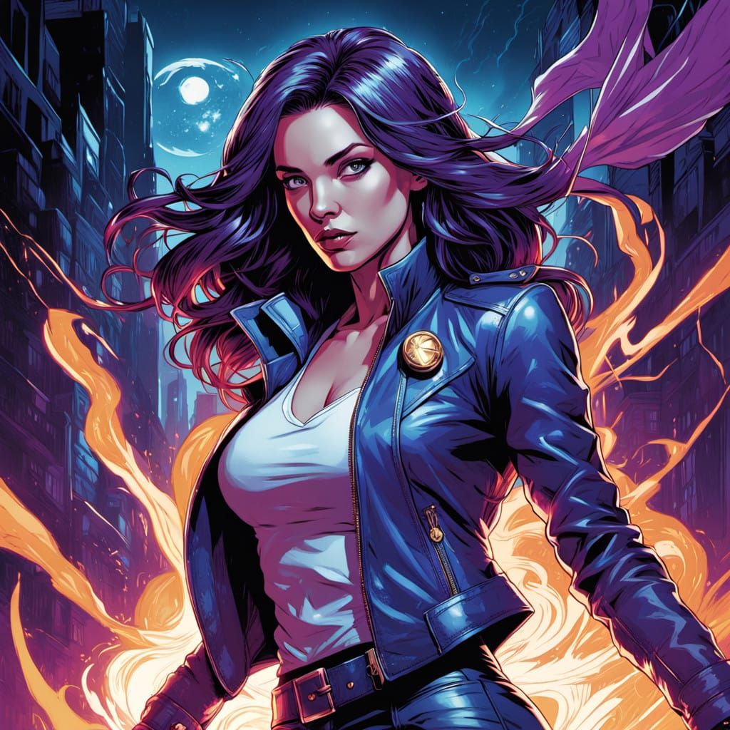 Confident Supervillain Channels Electricity in a Bold, Graph...