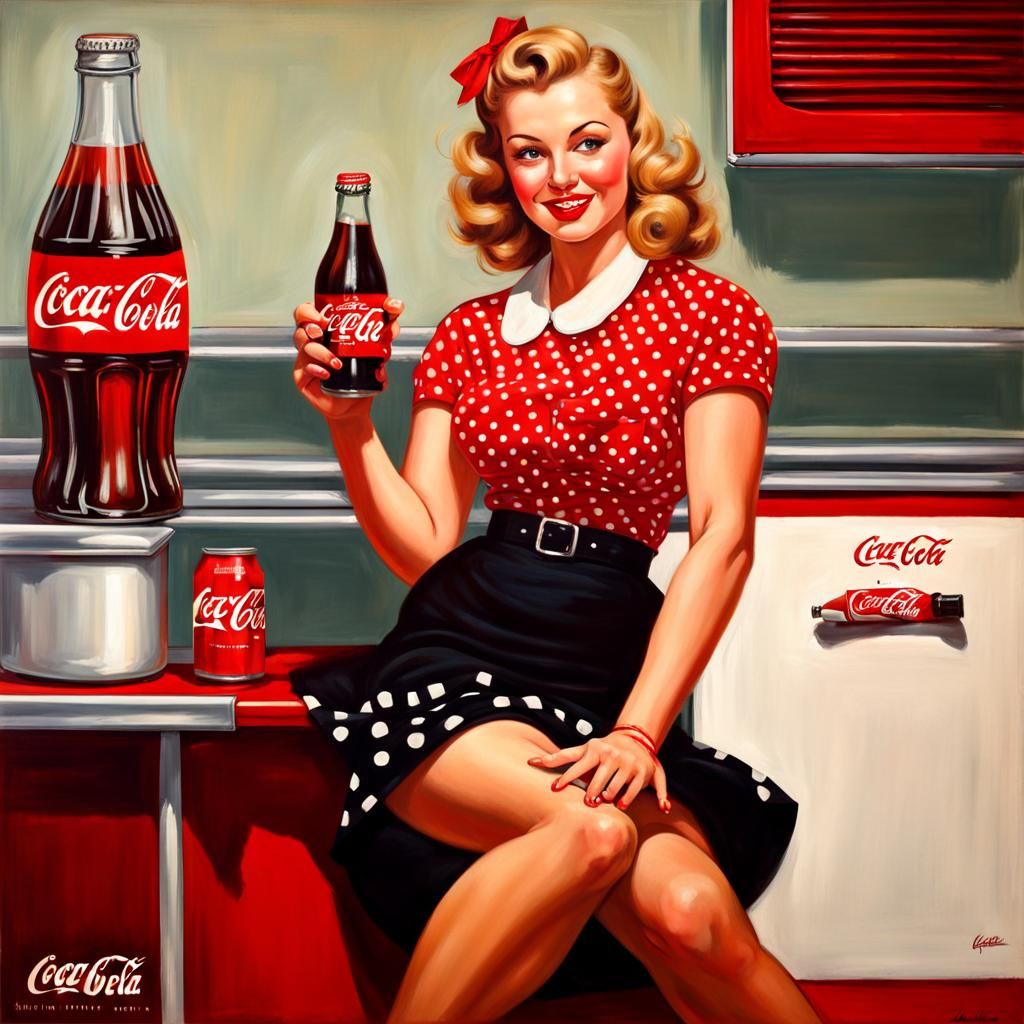 Coca-Cola Pin-Up in Gil Elvgren Style