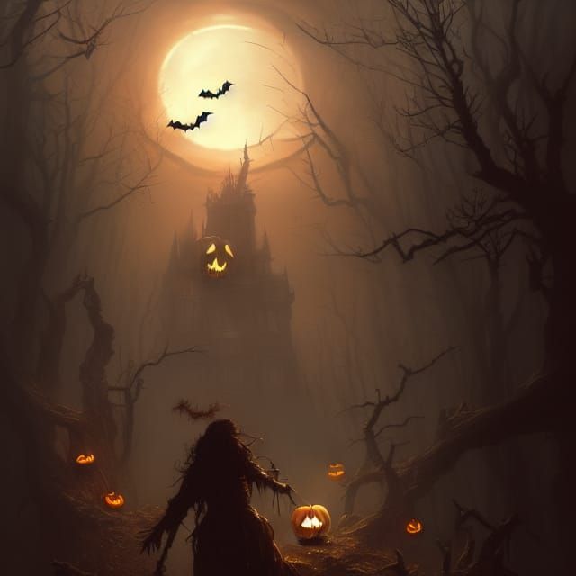 Halloween Monster in Dark Fantasy Style