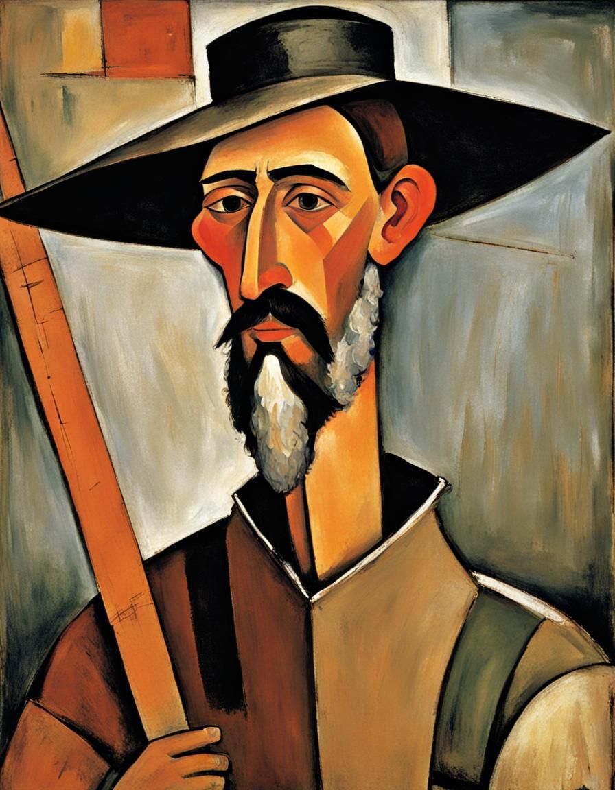 Don Quixote de la Mancha as Modigliani Painting