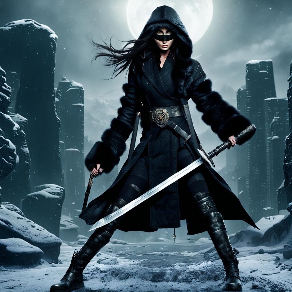 Megan Fox as Ninja Warrior in Digital Painting