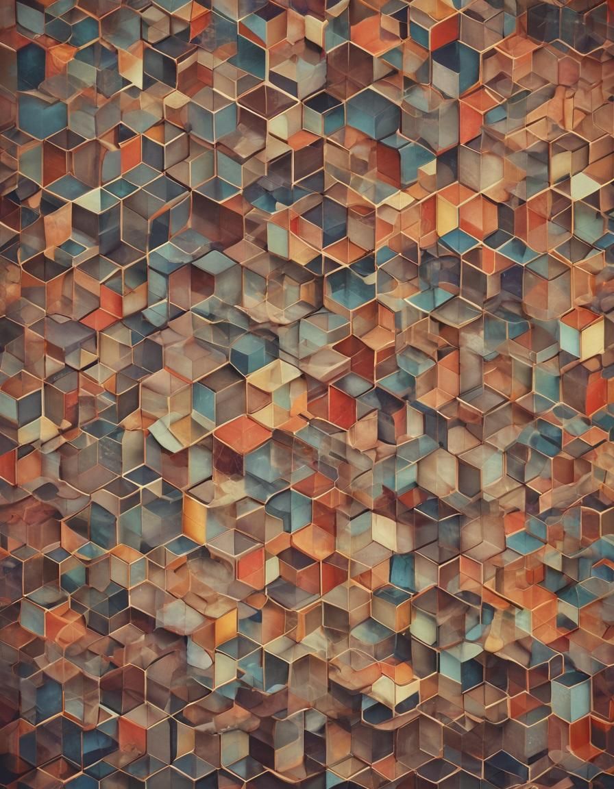 Abstract Honeycomb Pattern in Geometric Style