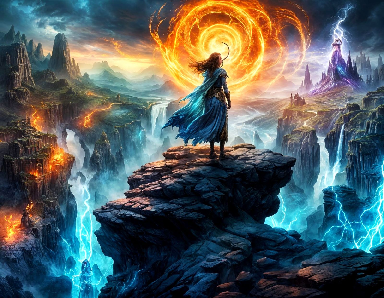 Ethereal Sorceress Unleashes Elemental Magic