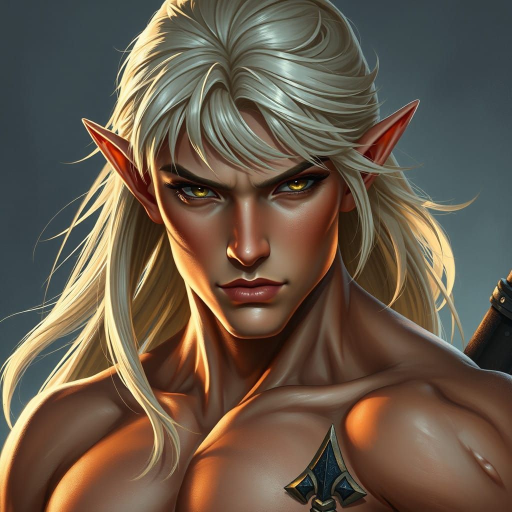 Epic Fantasy Portrait in Cyberpunk Style