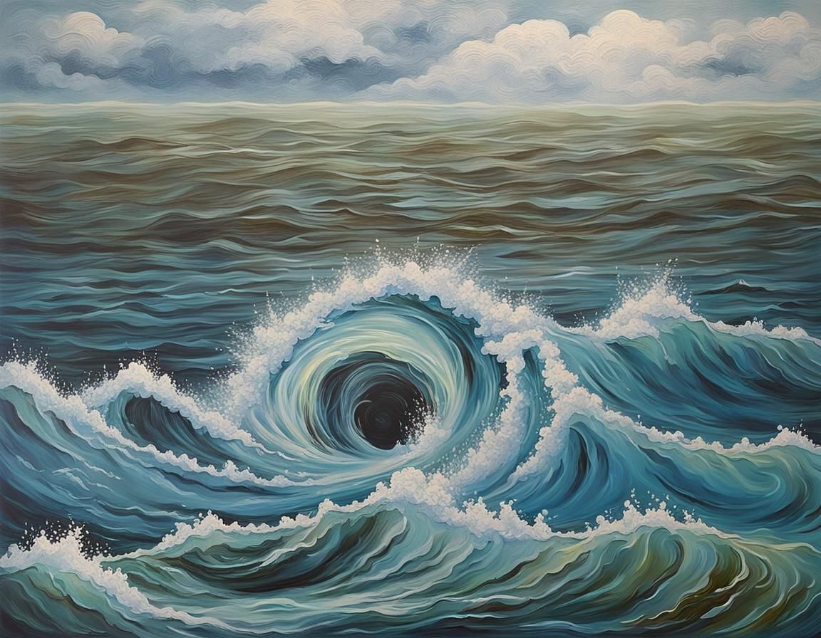 Bob Ross Inspired Ocean Whirlpool Painting