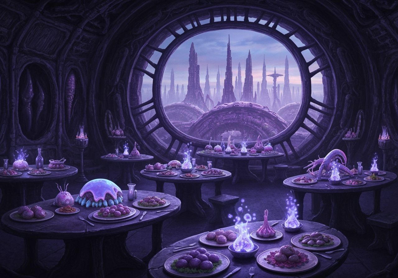 Alien Hive Feast in Biomechanical City