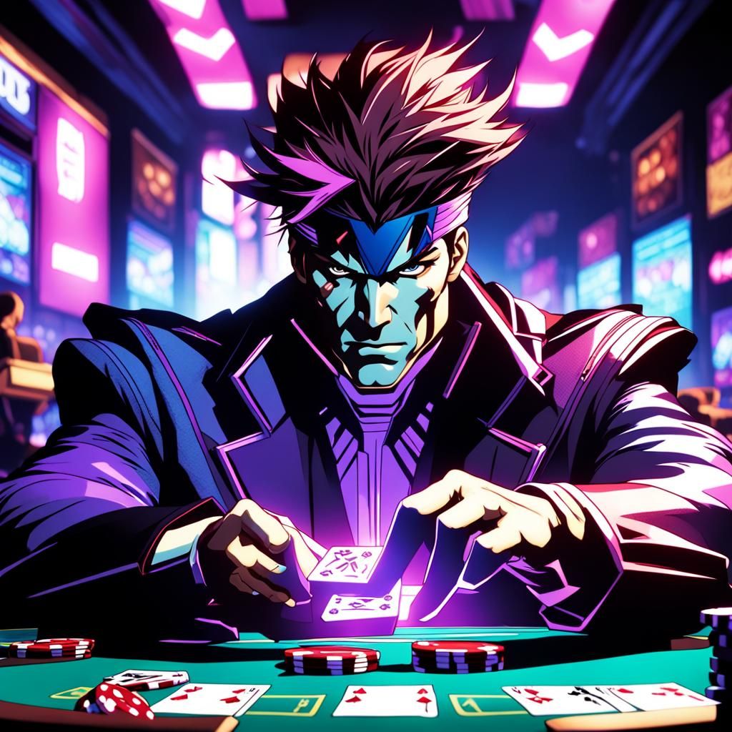 Gambit playing poker at the casino