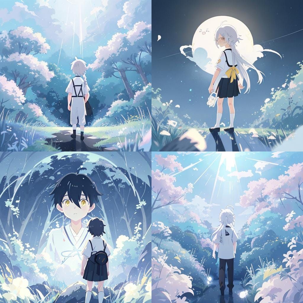 Anime Boy with Untied Hair in Ghibli Style