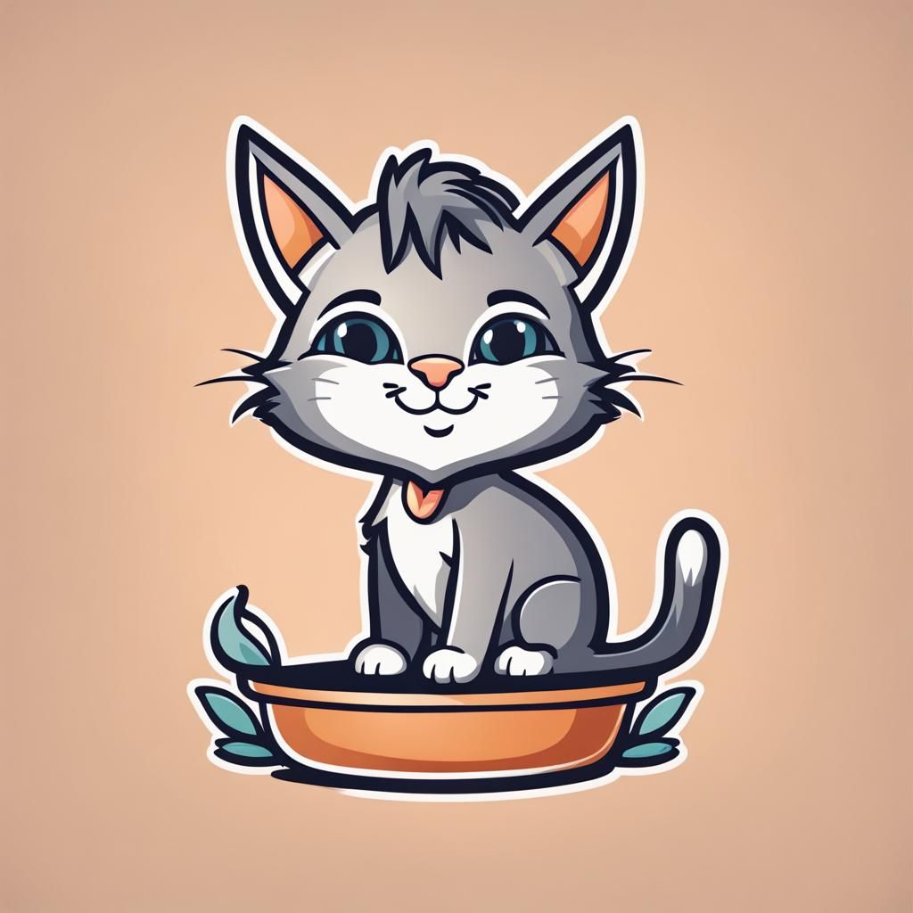 Playful Logo: Cat Riding Adorable Donkey