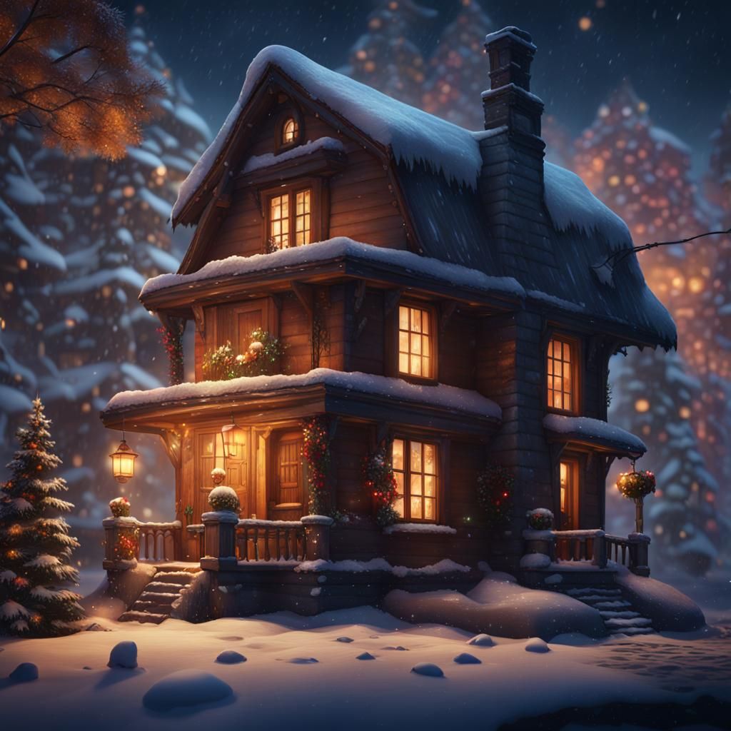 Cozy Blizzard: Atmospheric Fireplace Room in 8k