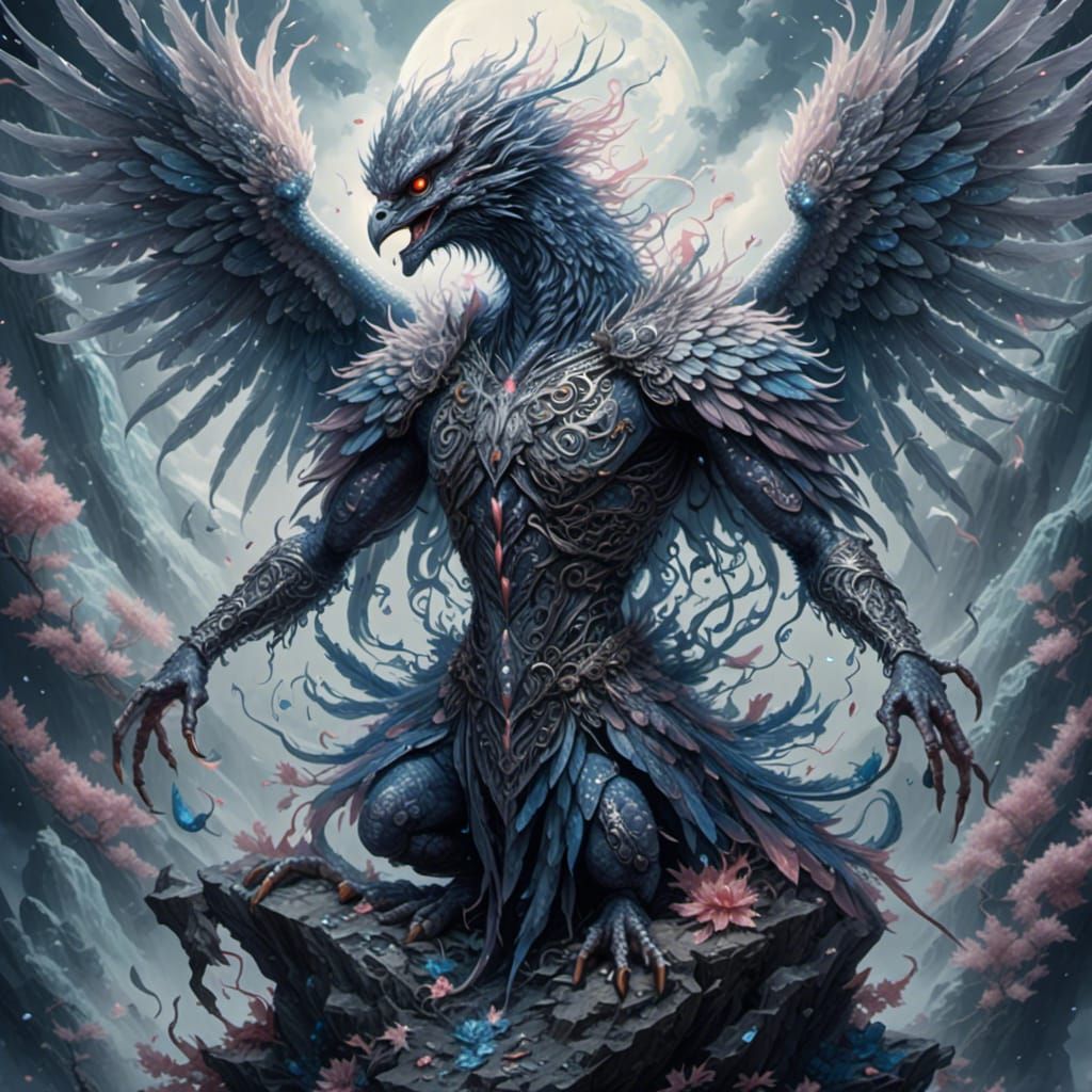 Humanoid bird man, tengu, full body <lora:Critter:1.0> <lora...