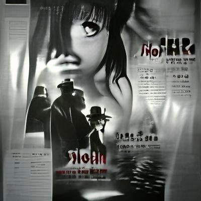 Film Noir Horror Poster in Shadowy Style