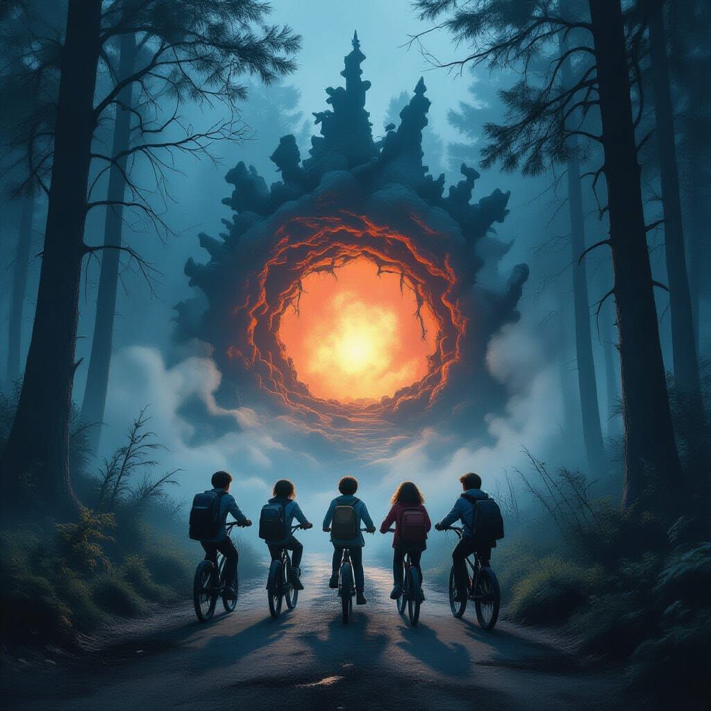 Kids Explore Mysterious Forest Portal in Eerie Mist