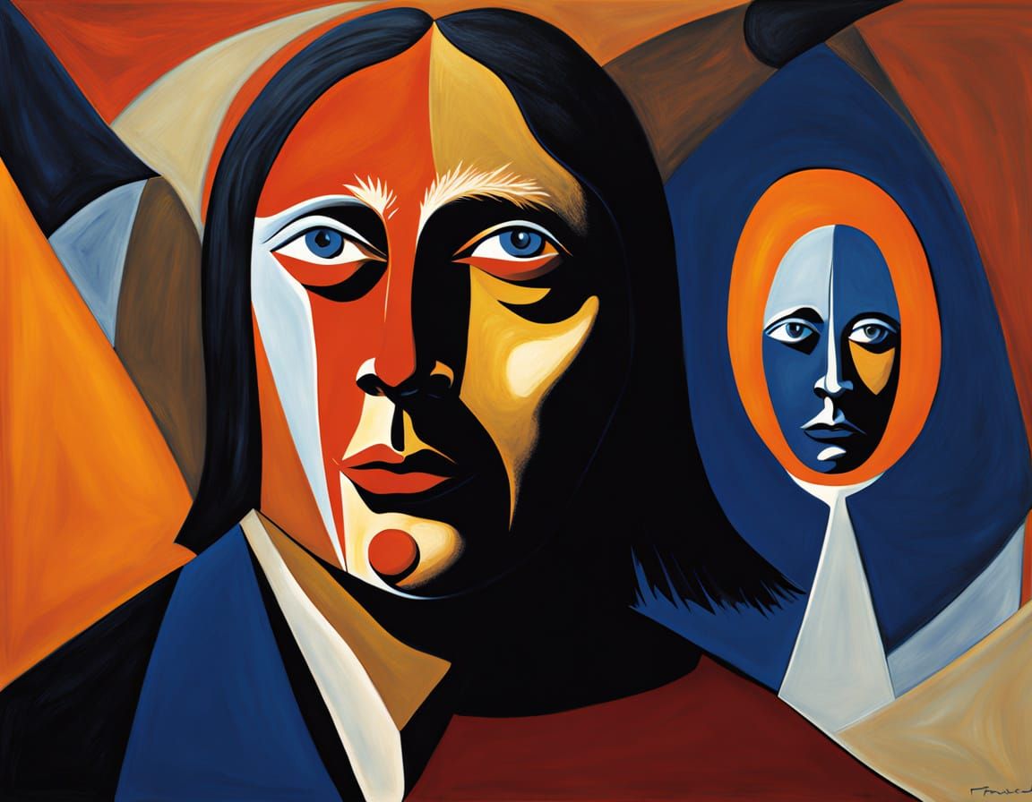 Emotional Portrait in Surreal Expressionist Style