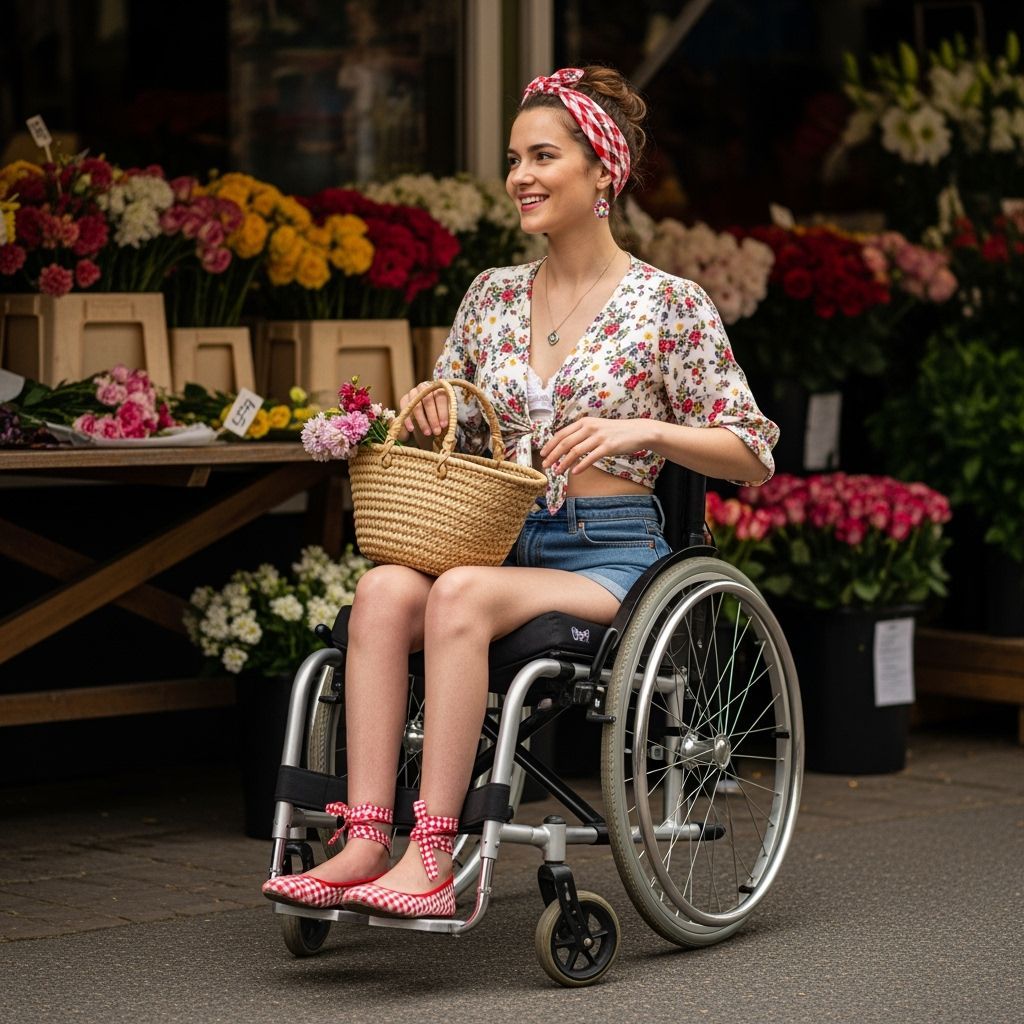 Confident Florist in Wheelchair: Hyperrealistic Portrait