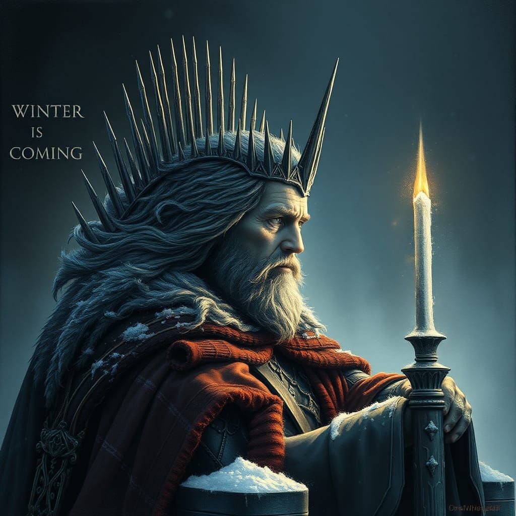 Brooding Portrait on the Iron Throne