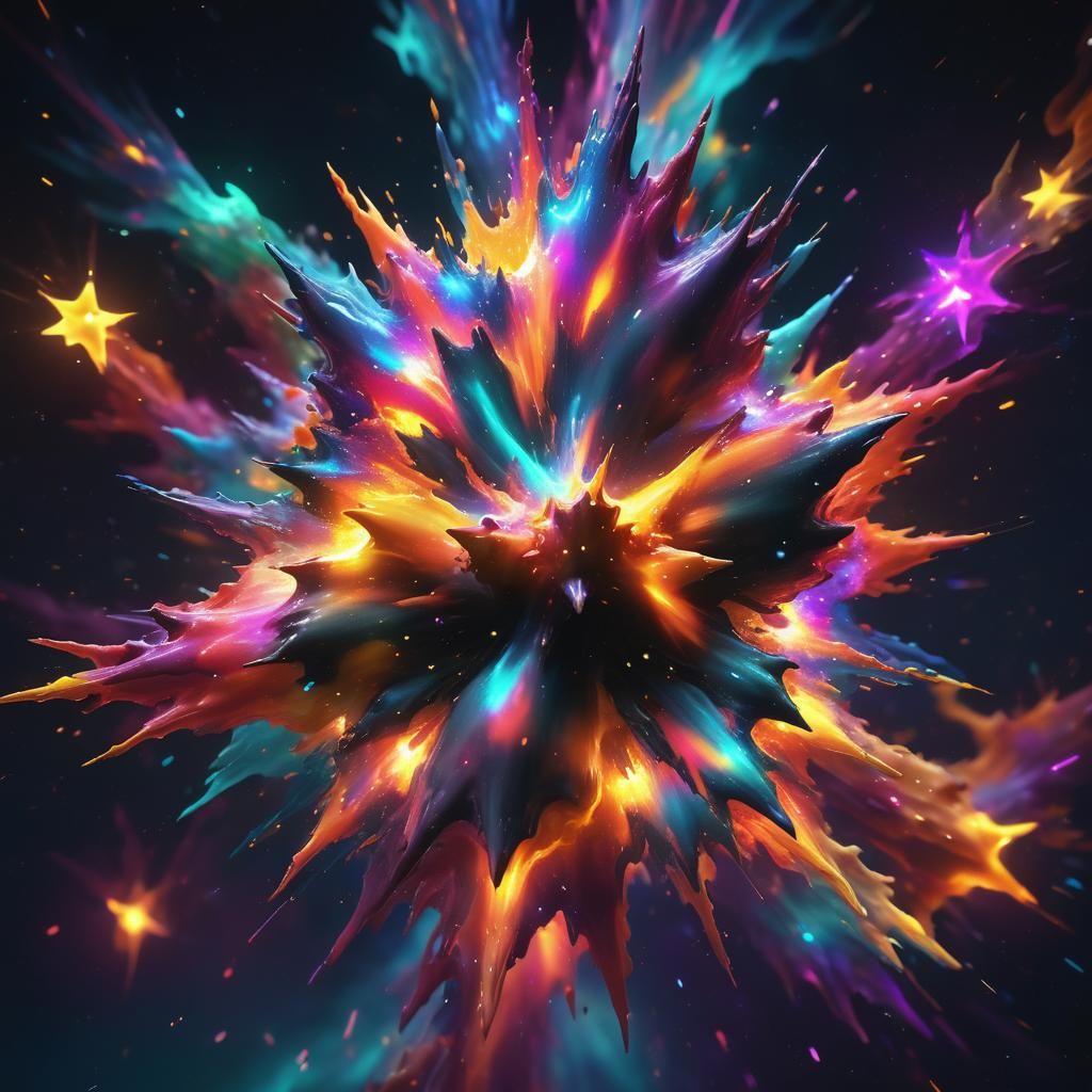 Colorful Star Cluster with Swirling Plasma Formations