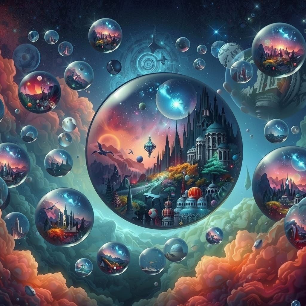 Miniature Fantasy Universes in Transparent Bubbles