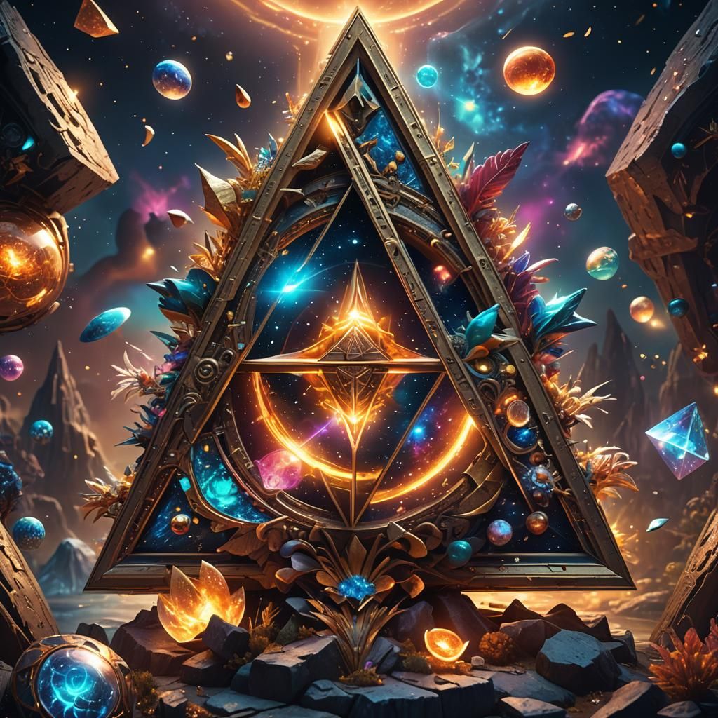 Glowing Triangle Portal: 3D Concept Art