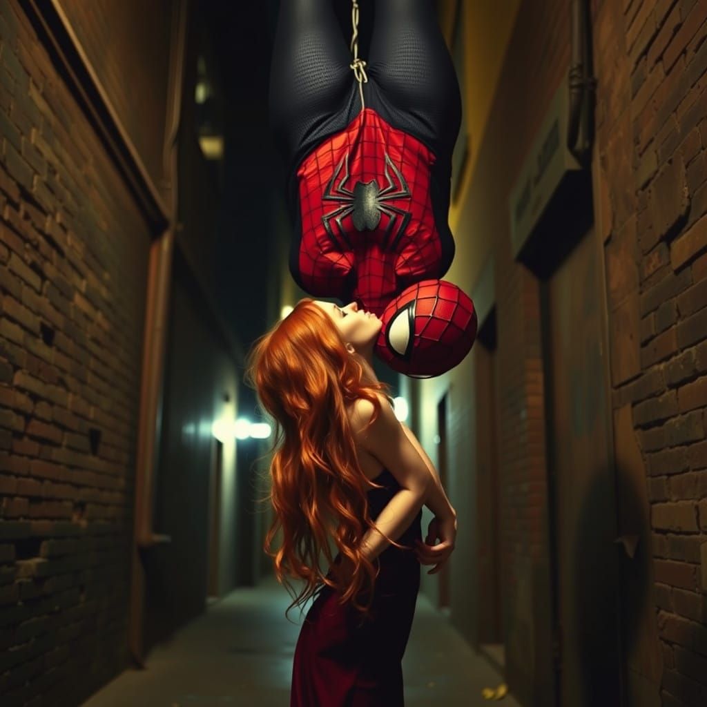 Romantic Moment in a Rainy Alley, Upside Down Spiderman and...