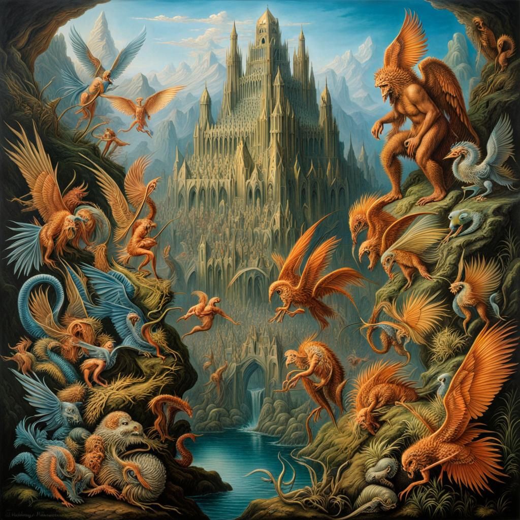 Detailed Airbrush Painting of Nephilim