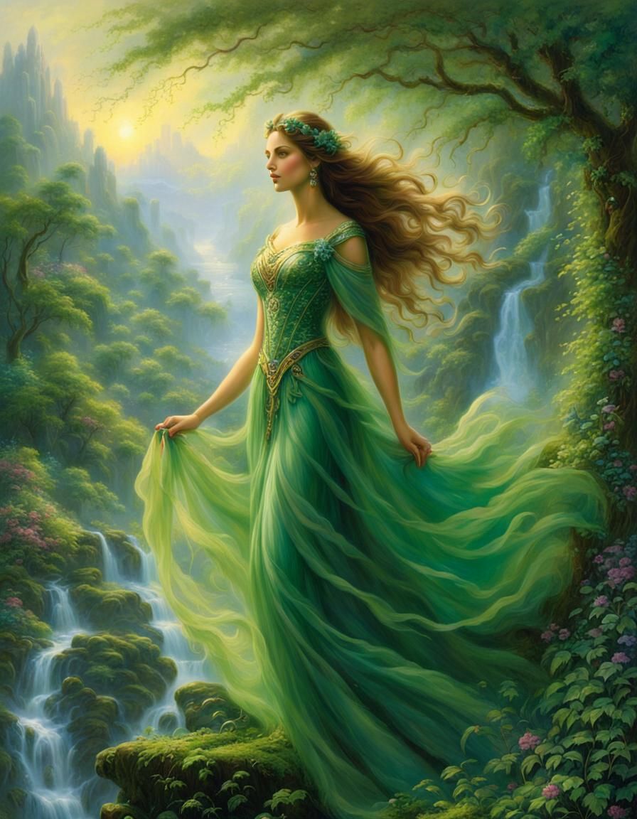 Earth Goddess in Ethereal Fantasy Style
