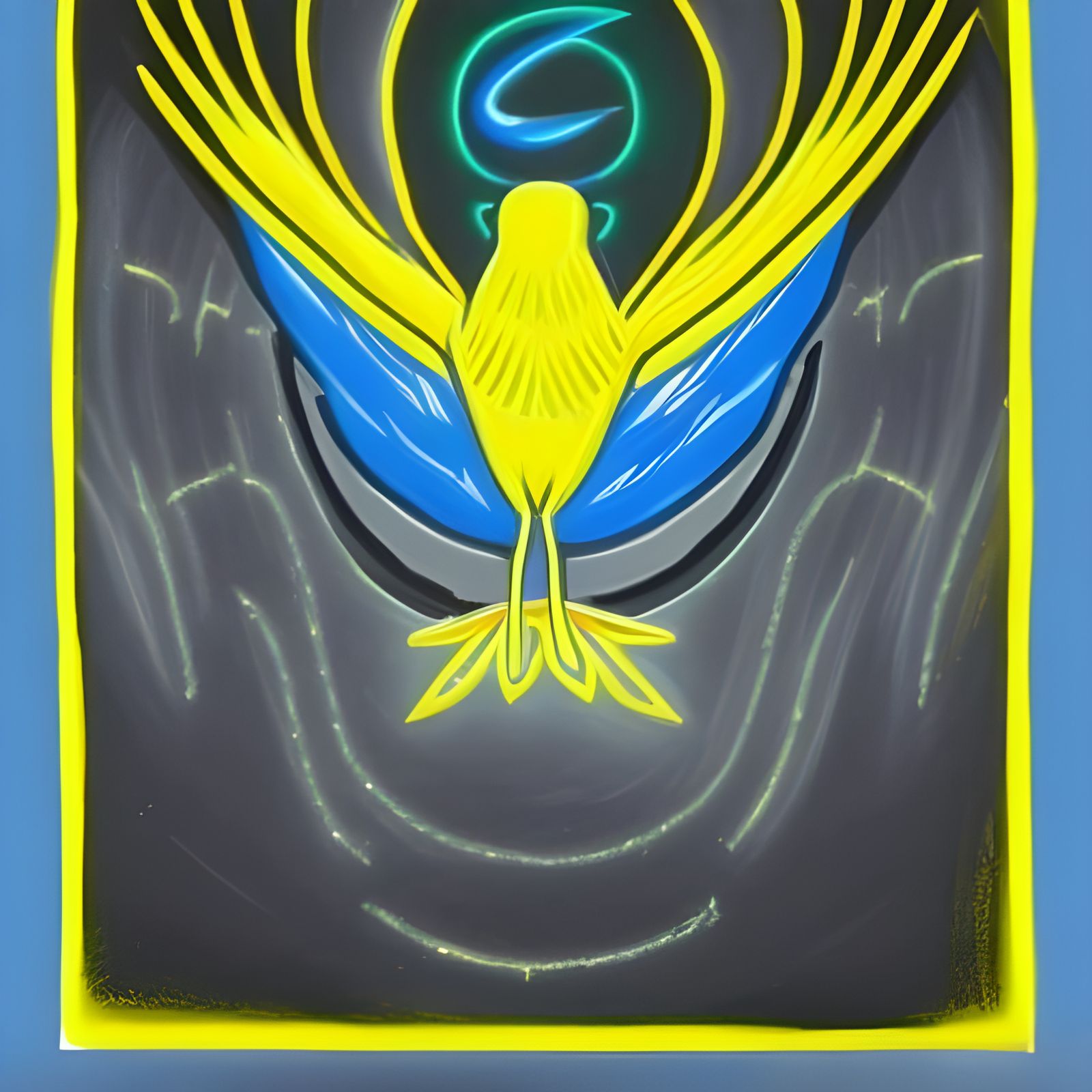 Thunderbird Logo in Pastel Chalk Illustration Style