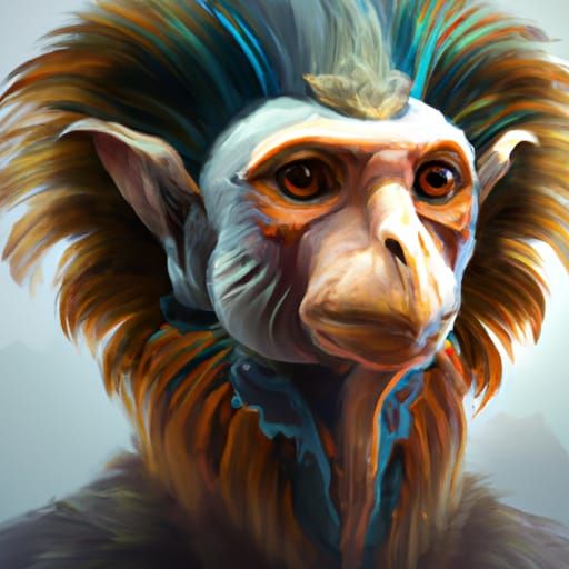 Monkey Rooster Hybrid Portrait in Unreal Engine Style