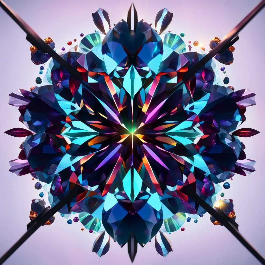 Vibrant Gemstones in Fantastical Digital Art