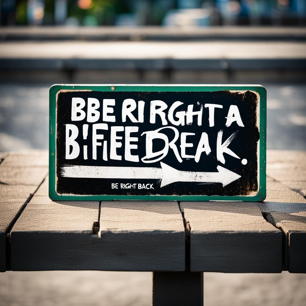 Professional Photo of 'Taking a Break' Signs