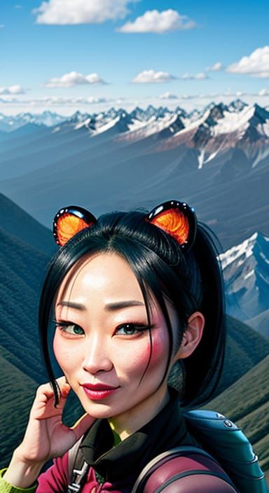 Portrait of a Lady Hiker in a Wicked City Aesthetic