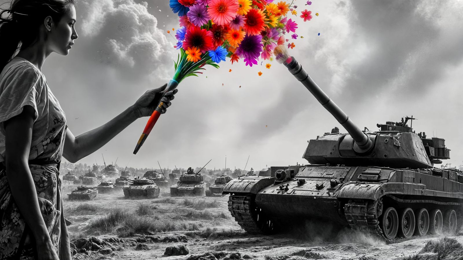 Endless Cascade of Colorful Flowers in Realistic Photo