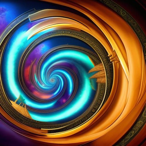 Endless Spiraling Clocks in Detailed Matte Painting