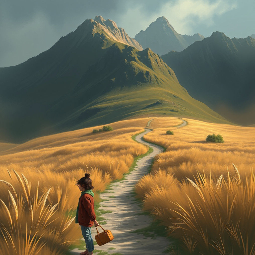 Solitary Figure Embarks on a Long Journey