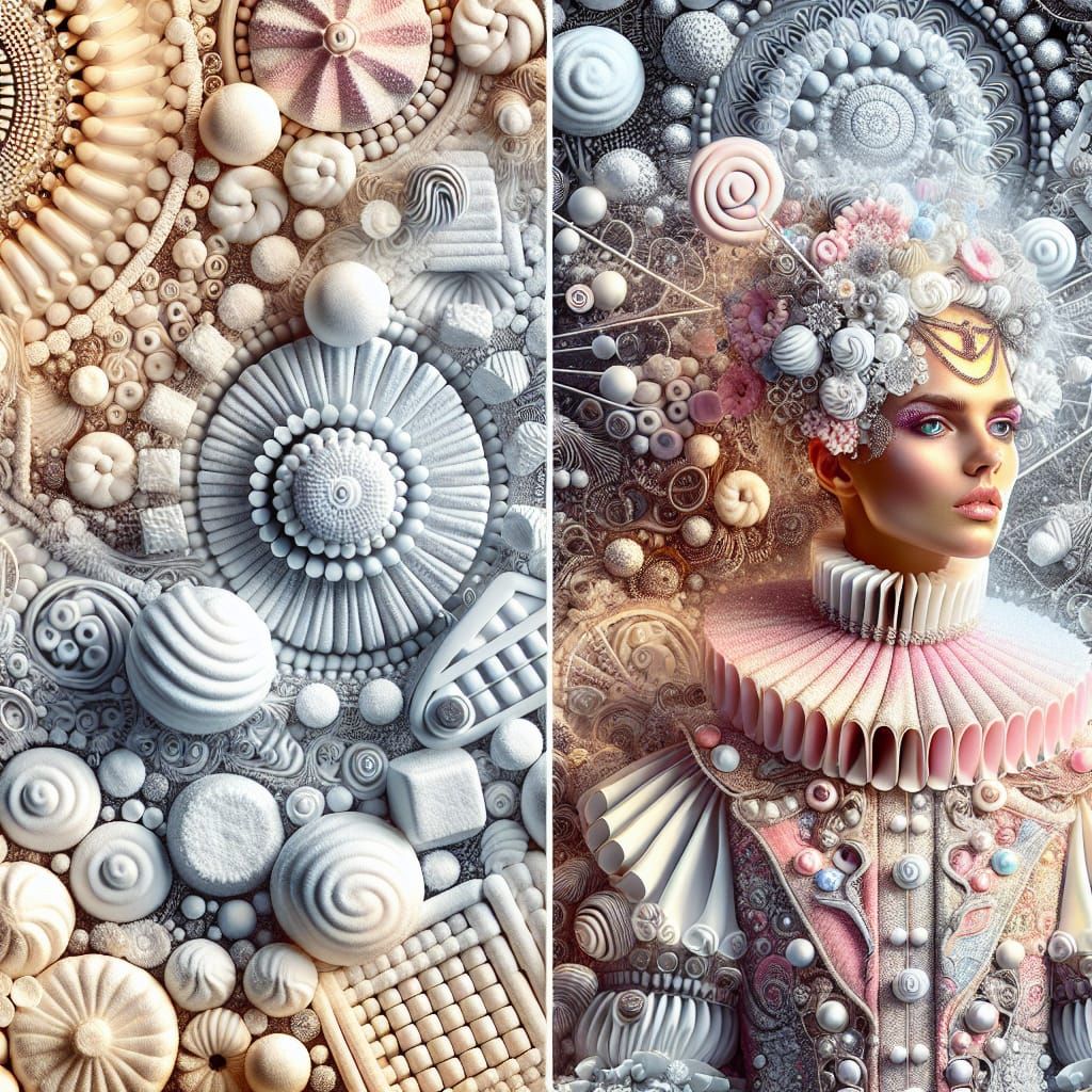 Marshmallow-Punk Woman in a Candy World