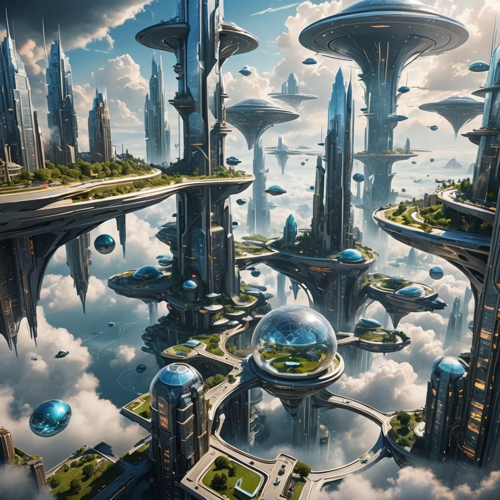 Utopian Cloud City: A Futuristic Marvel